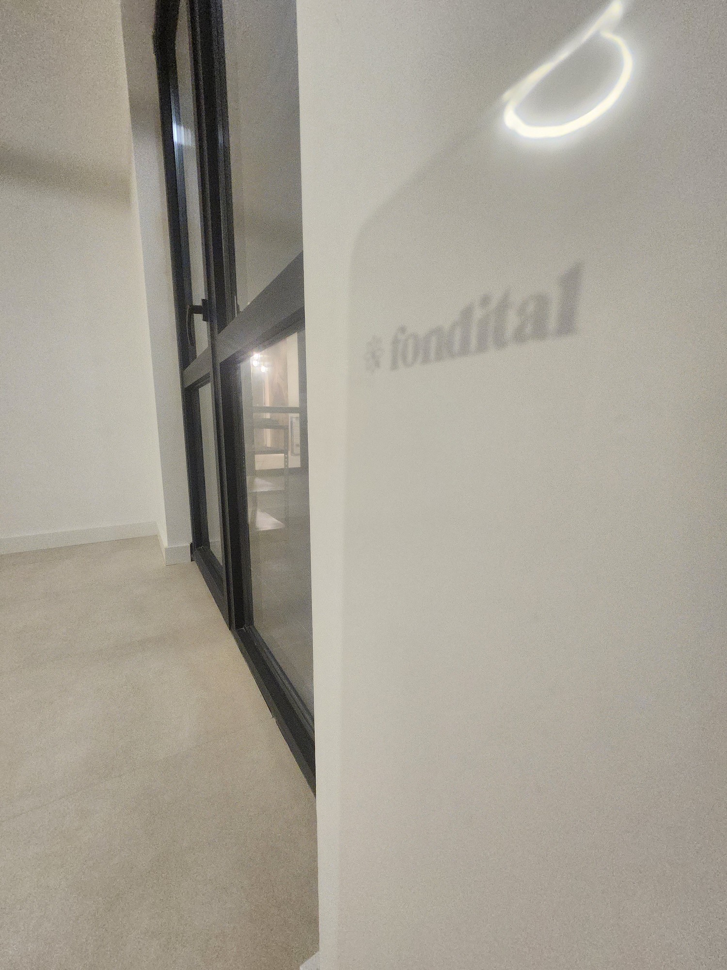 Living room panoramic window view