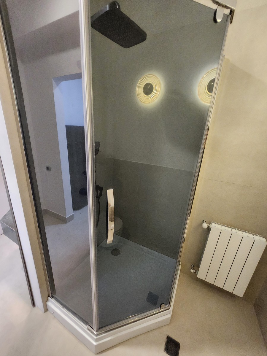 Master bathroom bathtub with elegant tile work